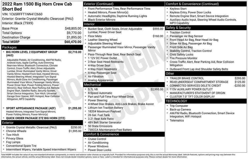 ram ram 1500 pickup 2022 1C6SRFFT1NN412660 image ram ram 1500 pickup 2022 1C6SRFFT1NN412660 image
